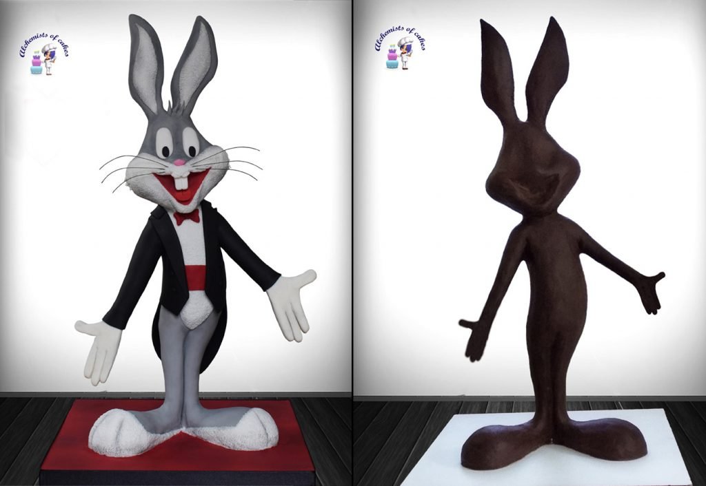 Σεμινάριο Bugs Bunny-γλυπτική με σοκολάτα και επικάλυψη και διακόσμηση με ζαχαρόπαστα. 