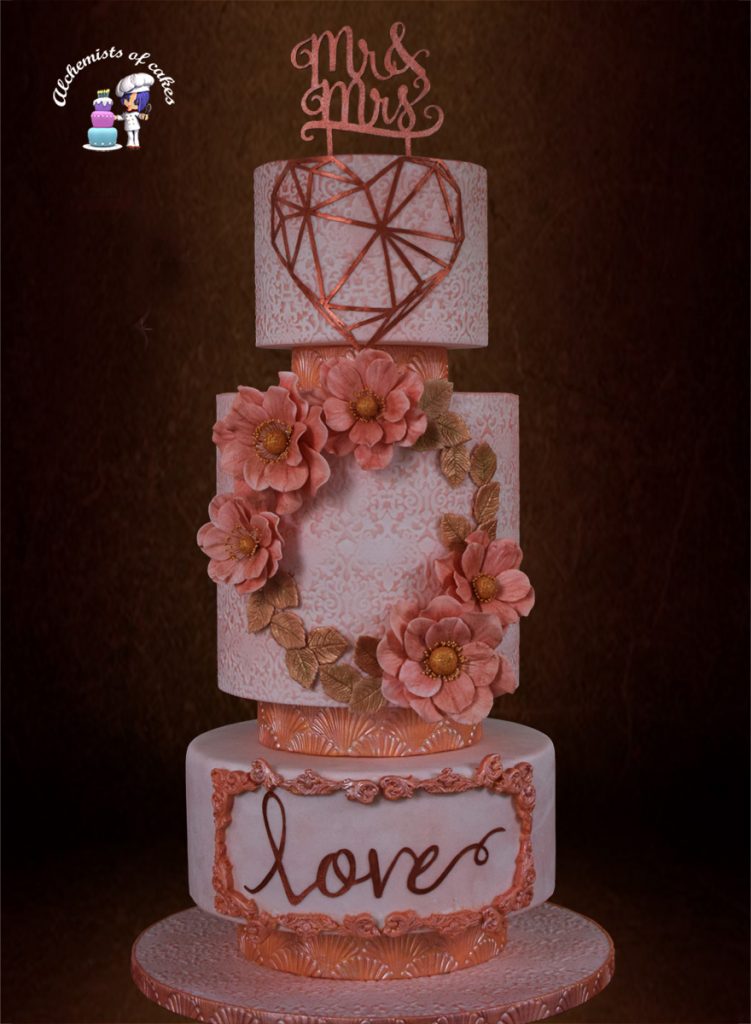 Σεμινάριο Γαμήλια τούρτα με λουλούδια ανεμώνες.