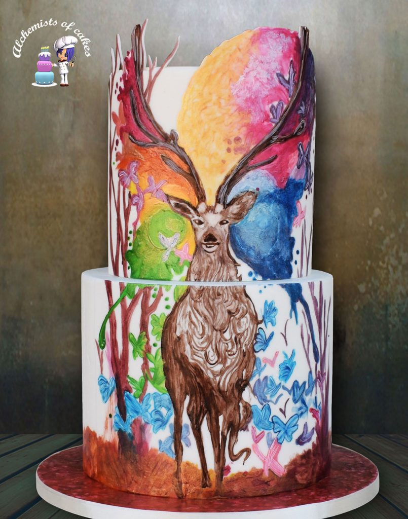 Deer Cake - Hand painting